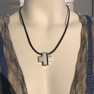 Lia Sophia Kiam Family Silver Tone Cross Necklace